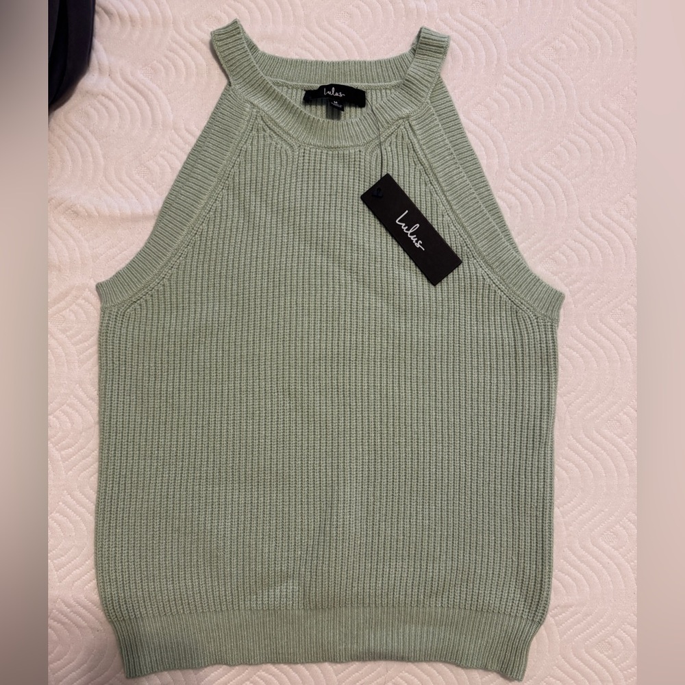 Lulu's Mint Green Knit Sleeveless Top